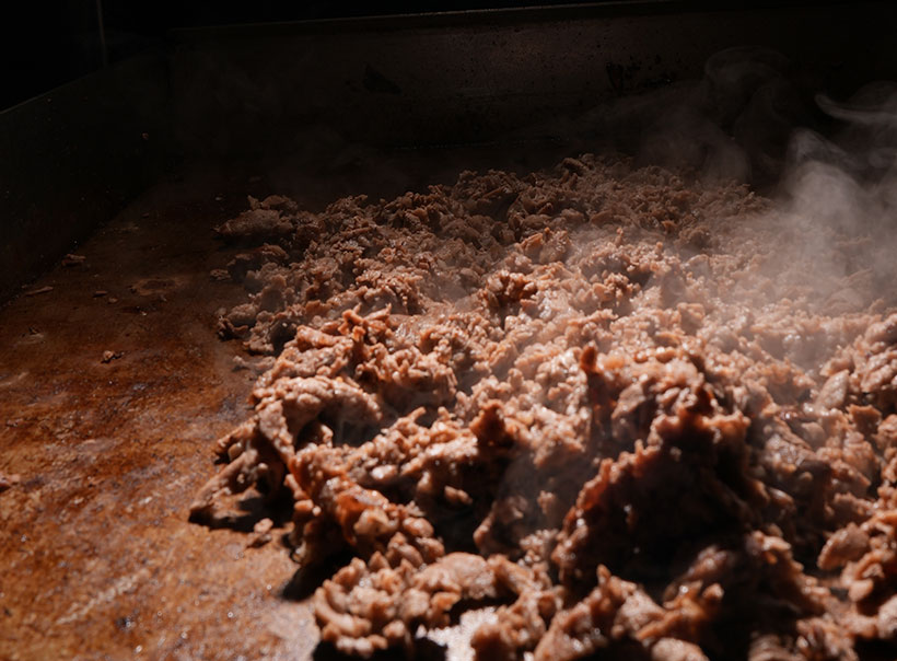 Chopped Ribeye On Grill